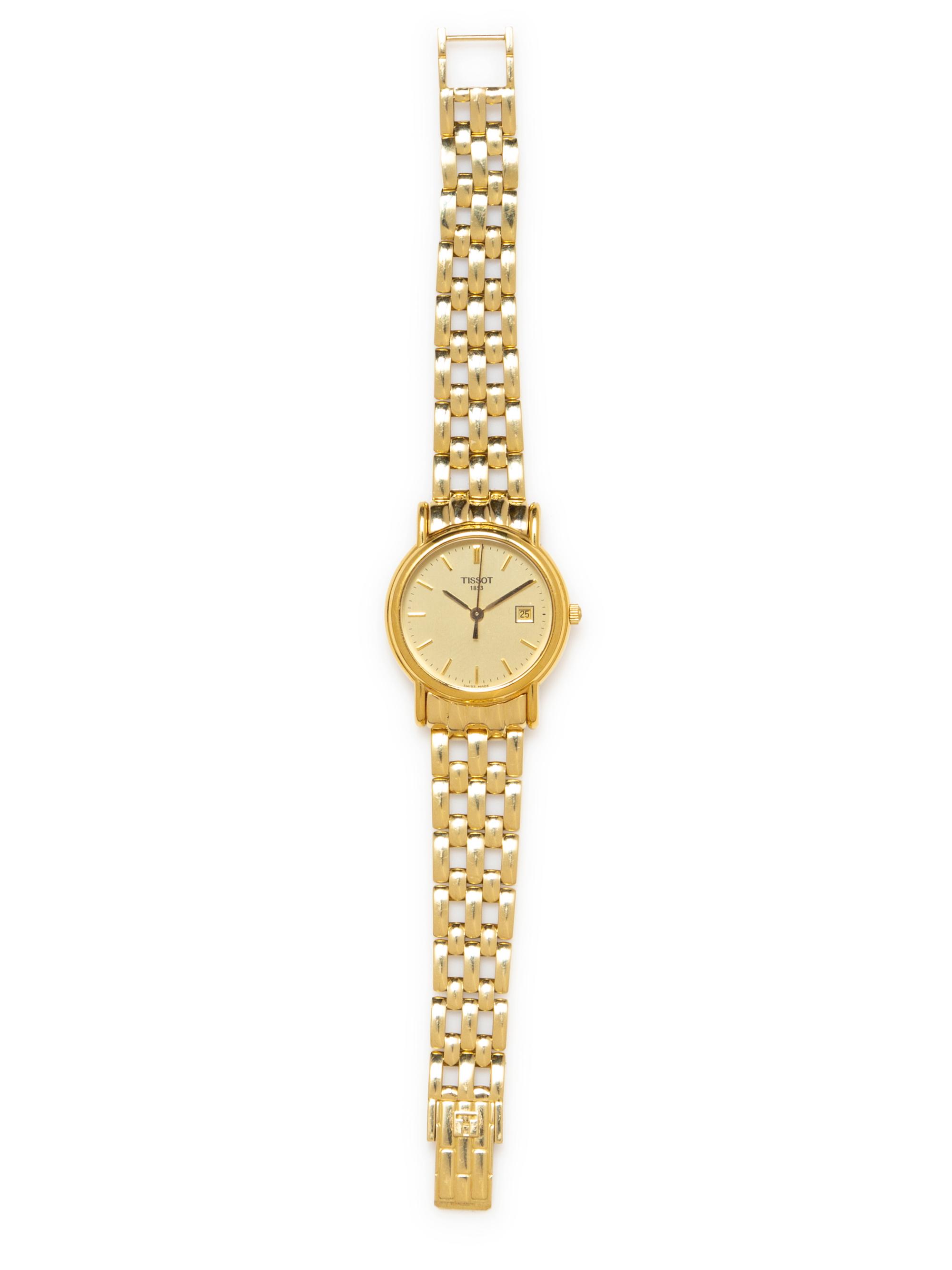 An 18 Karat Yellow Gold Wristwatch, Tissot,
