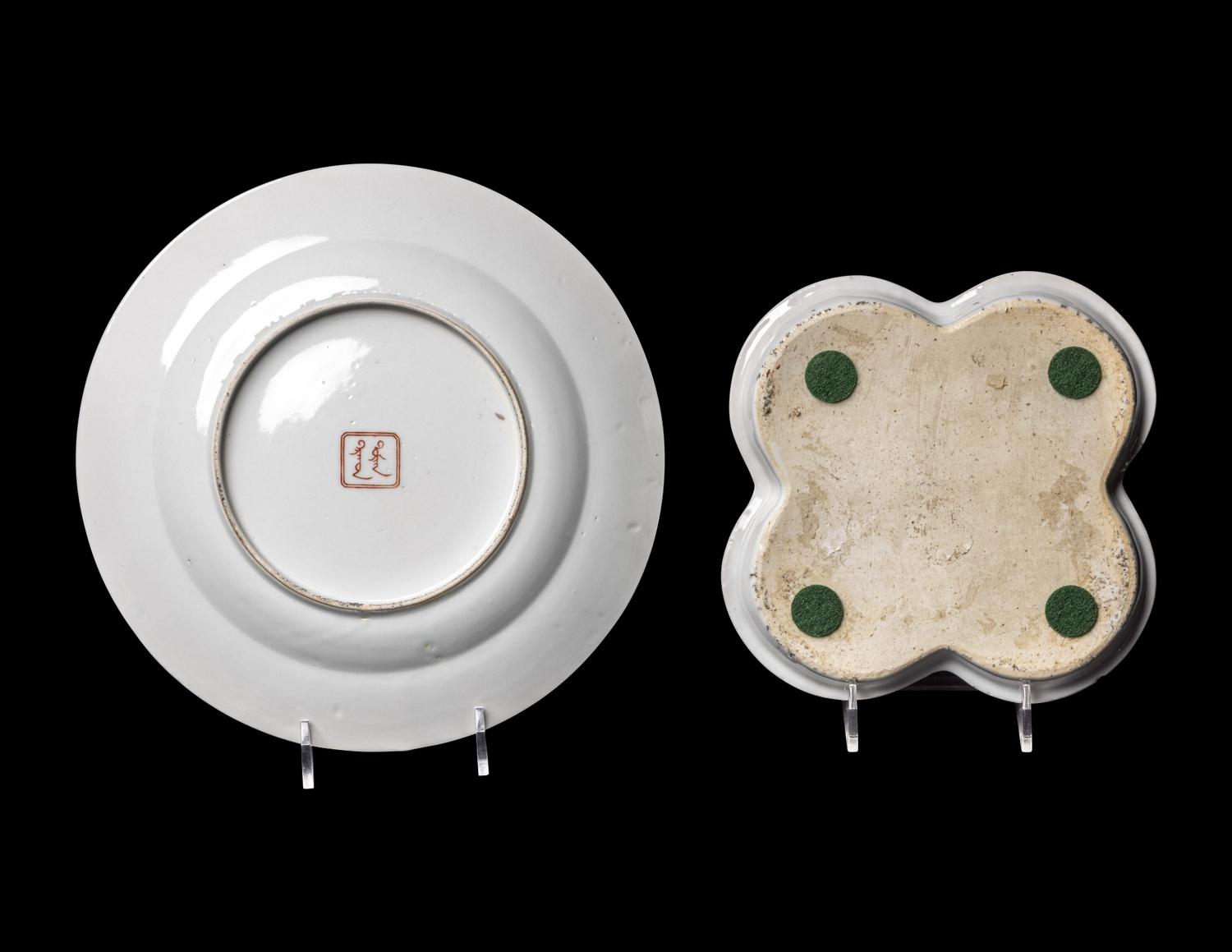 Two Chinese Export Famille Rose Porcelain Plates