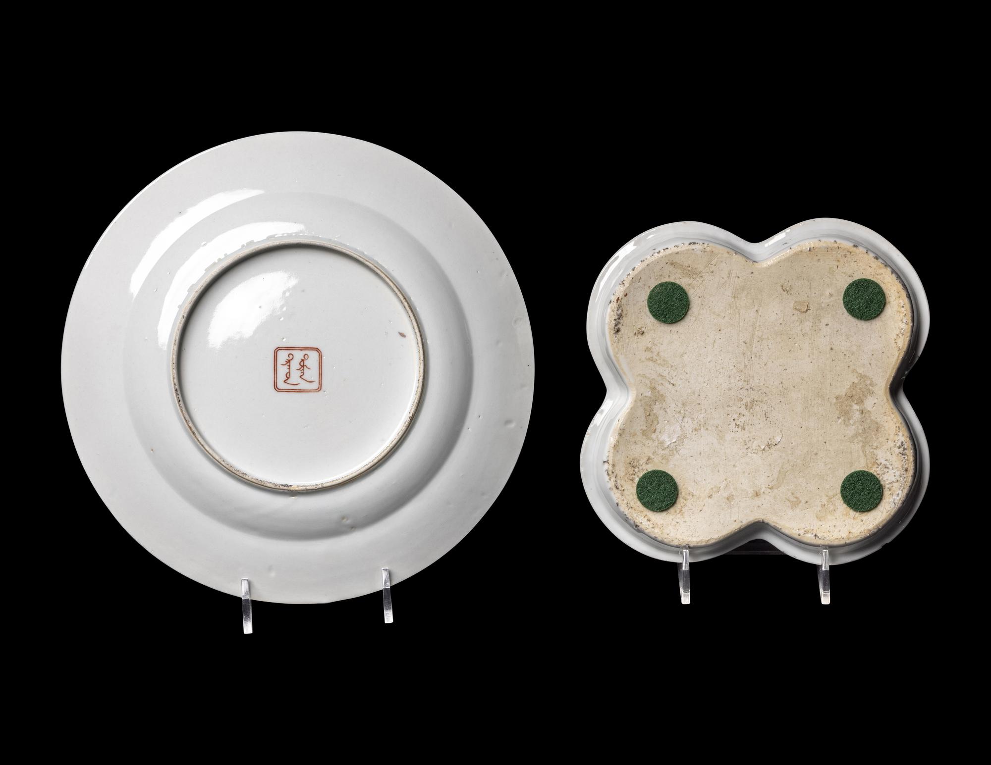 Two Chinese Export Famille Rose Porcelain Plates