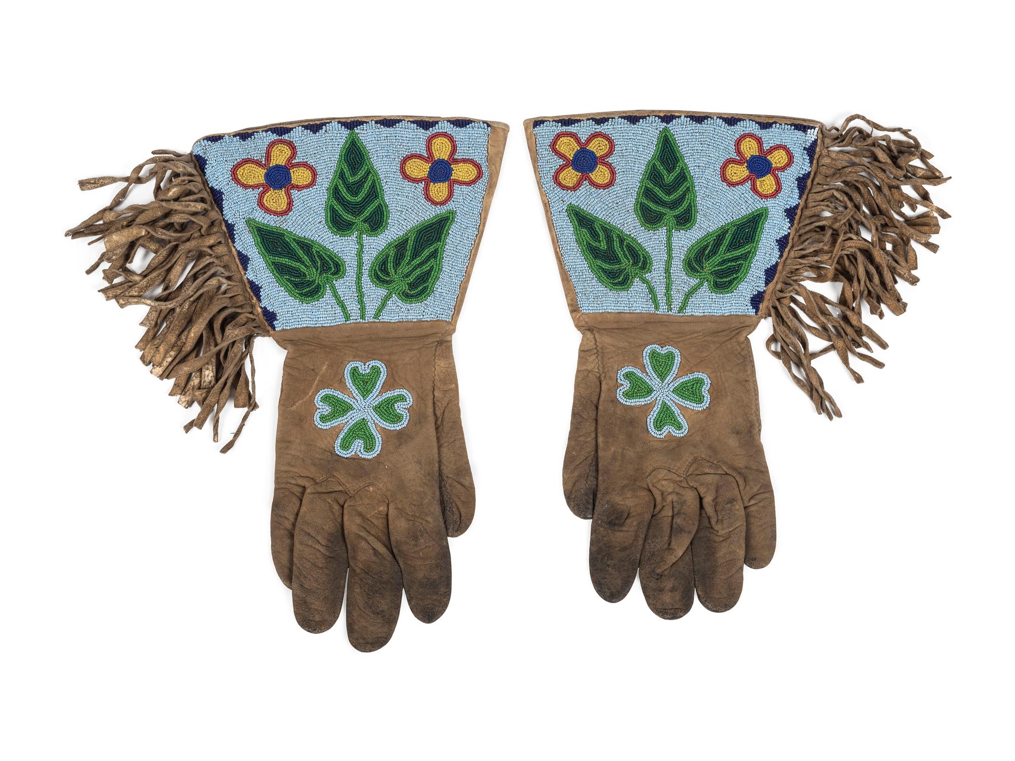 Plateau Beaded Hide Gauntlets