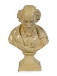 A Leeds Creamware Bust of Shakespeare Circa 1800