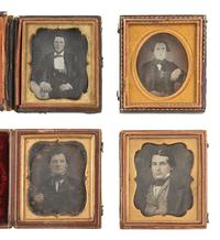 [EARLY PHOTOG.] 30 daguerreotypes of men of varying ages incl. half plate portrait of a painting.