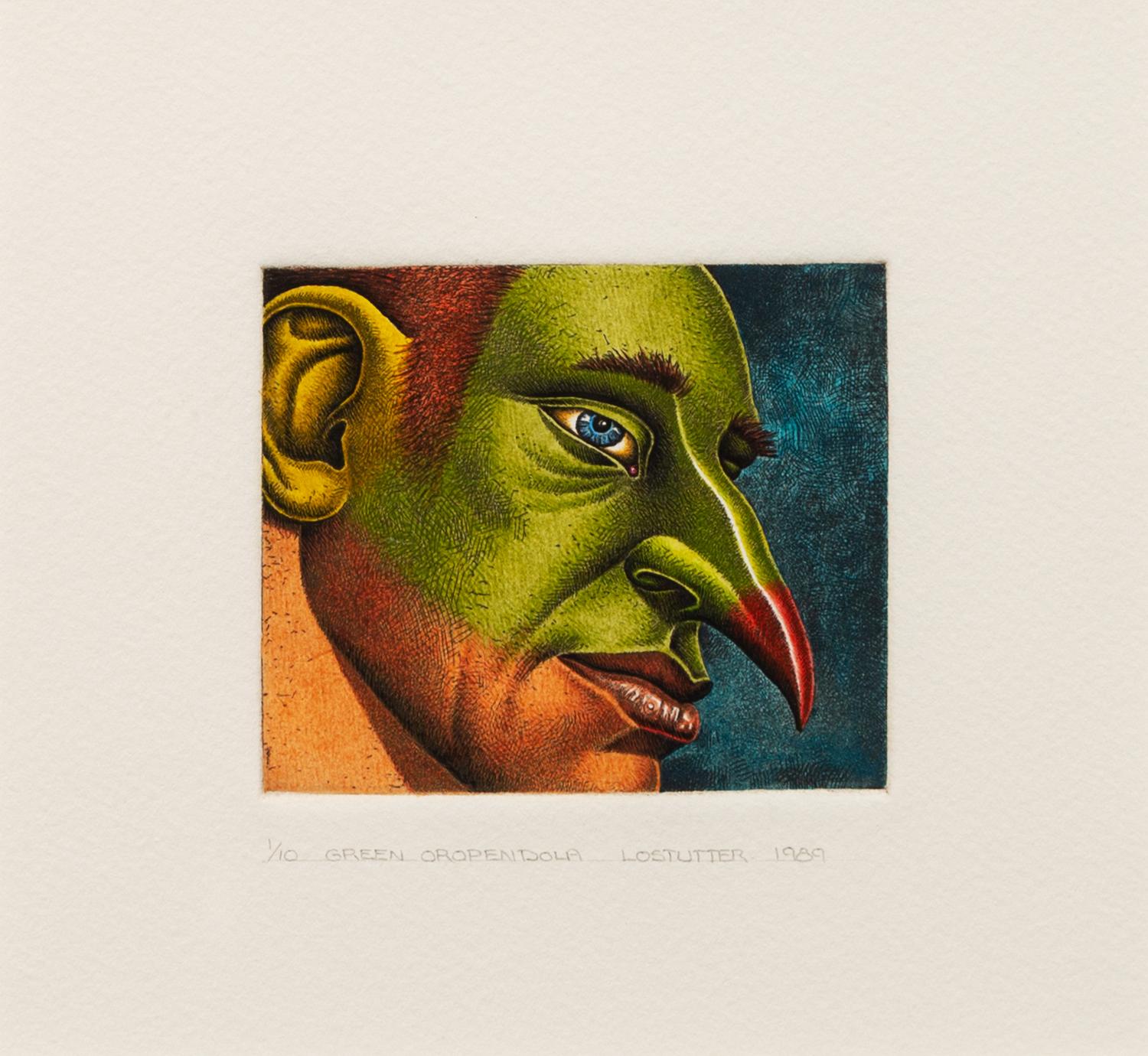 Robert Lostutter, (American, b. 1939), Hummingbird, 1993 and Green Oropendola, 1989