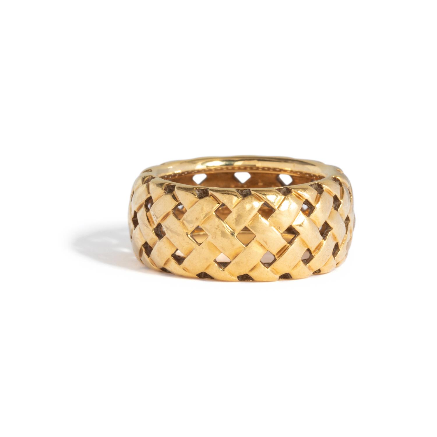 TIFFANY & CO., YELLOW GOLD 'VANNERIE' BAND