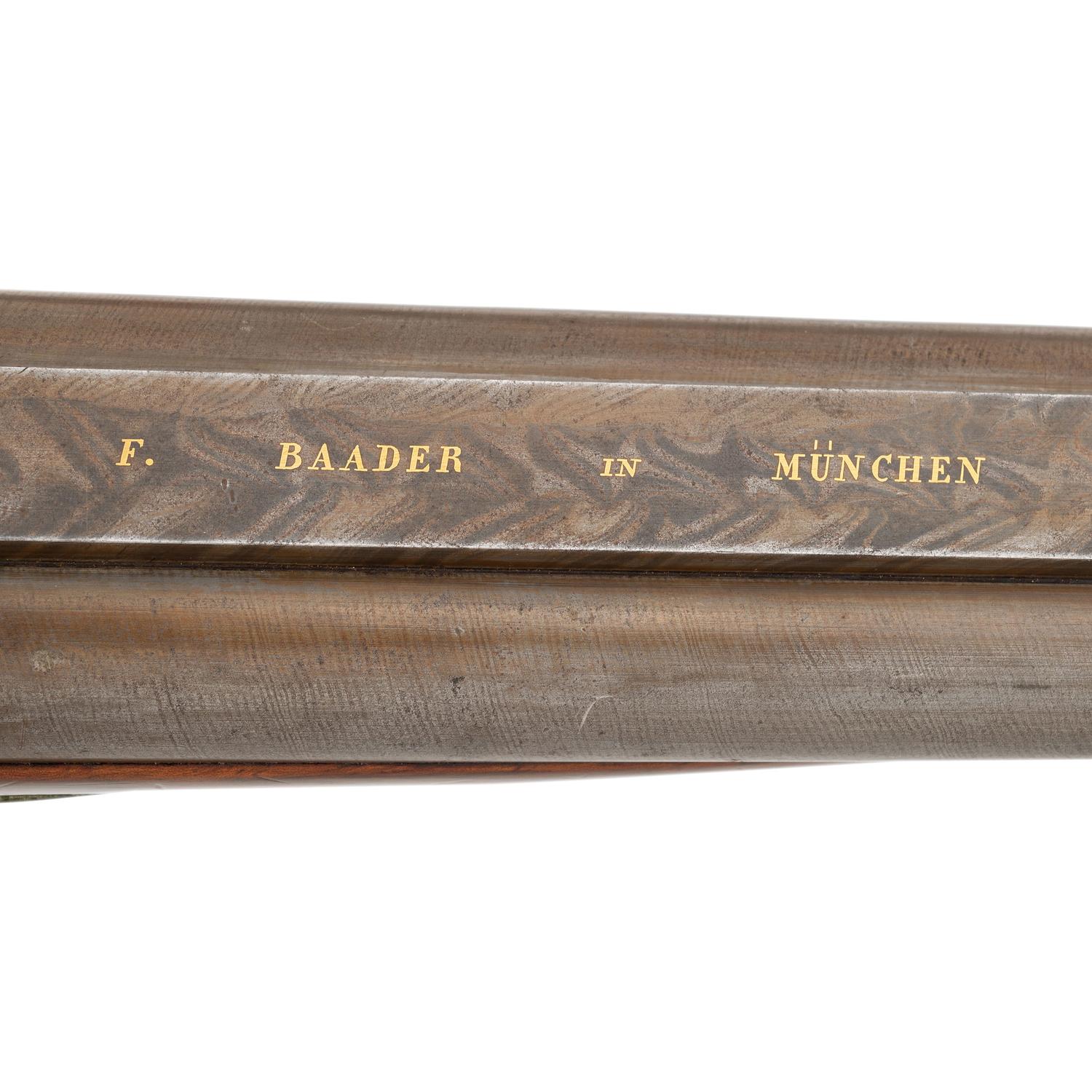 Lot of 2 Belgian Percussion SxS Shotguns Including: Gold Inlaid Franz Baader Shotgun