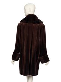 Féraud, Brown Sheared Mink & Marten Coat