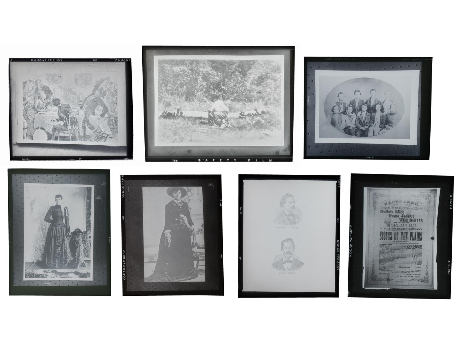 [WESTERN AMERICANA]. An extensive collection of approx. 350 celluloid negatives including prominent Western figures including Custer, Buffalo Bill, Wyatt Earp.