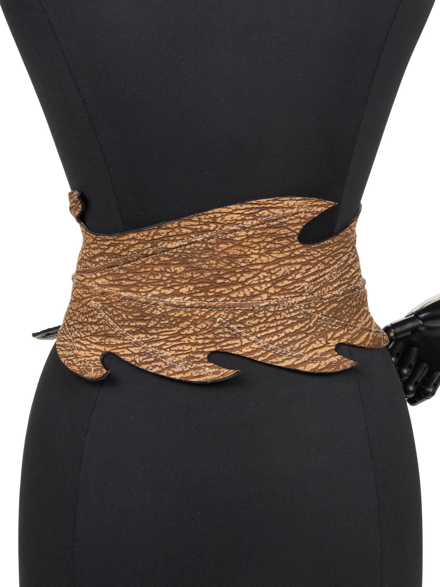 Alaïa Leaf-Shaped Leather Belt, 1980-90s