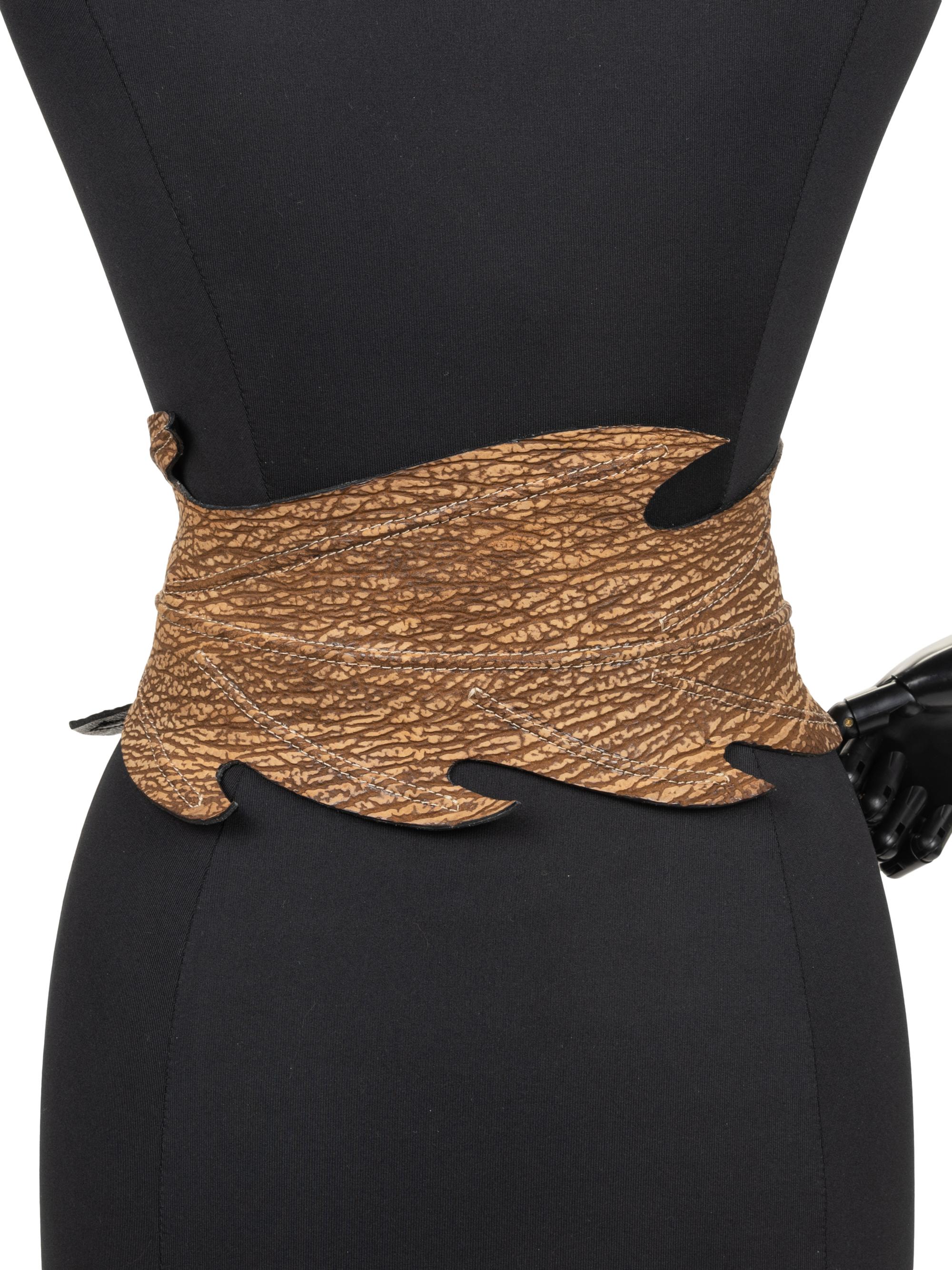 Alaïa Leaf-Shaped Leather Belt, 1980-90s