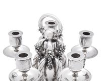 A Georg Jensen Silver Five-Light Candelabrum