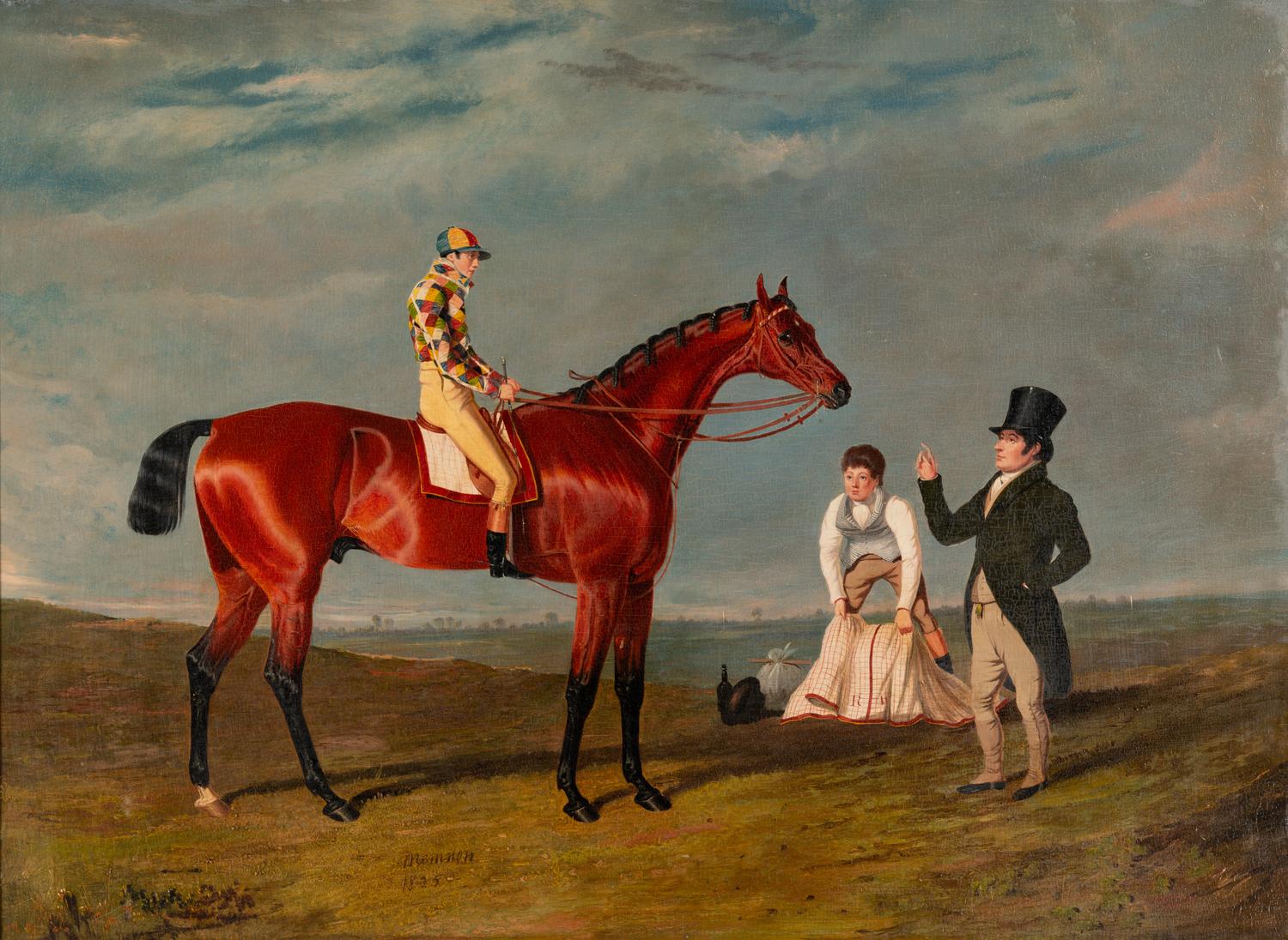 Memnon, a Bright Bay, William Scott up, Wearing the Harlequin Colors of Lord Darlington , 1826