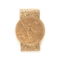Yellow Gold and 'Mexican Peso' Coin Money Clip