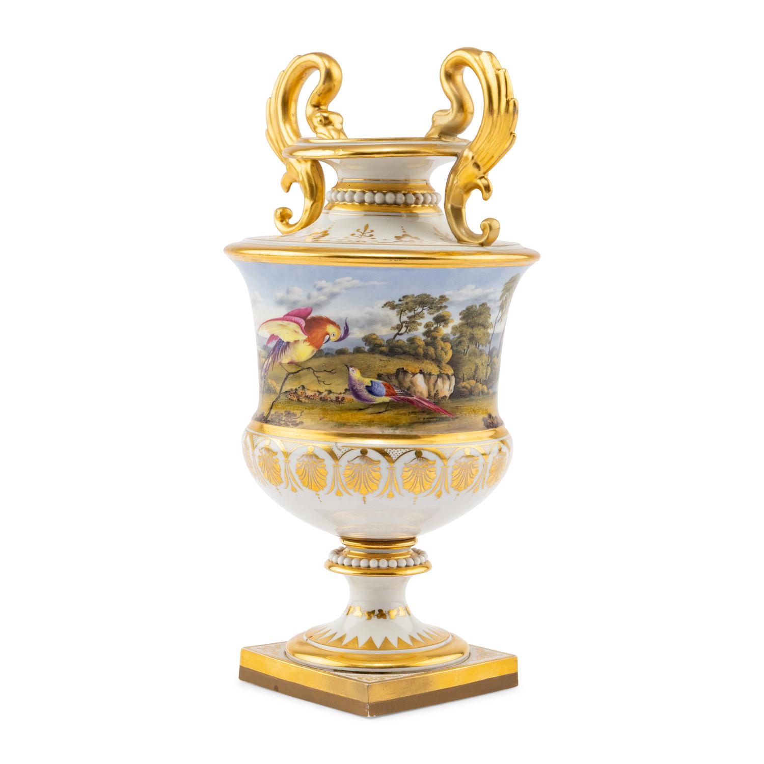 A Flight, Barr and Barr Porcelain Topographical Urn