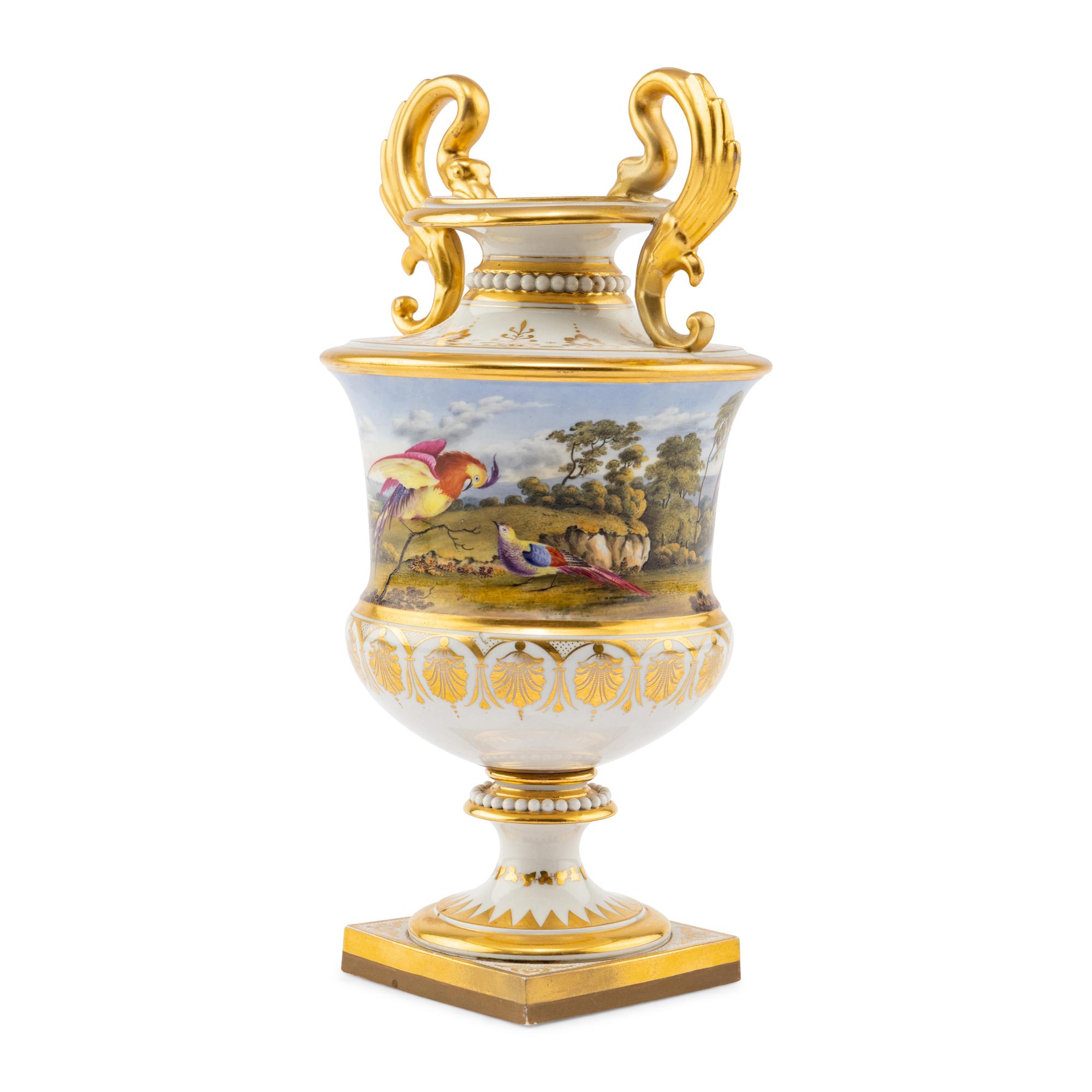 A Flight, Barr and Barr Porcelain Topographical Urn