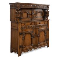 An English Oak Court Cupboard