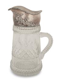 An American Silver Mounted Cut-Glass Pitcher
