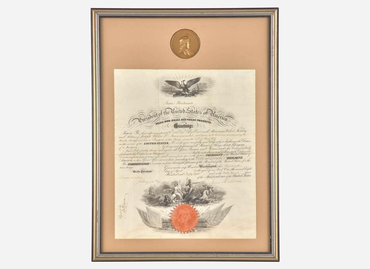 [Presidential] Buchanan, James: Partially-Printed Document, signed