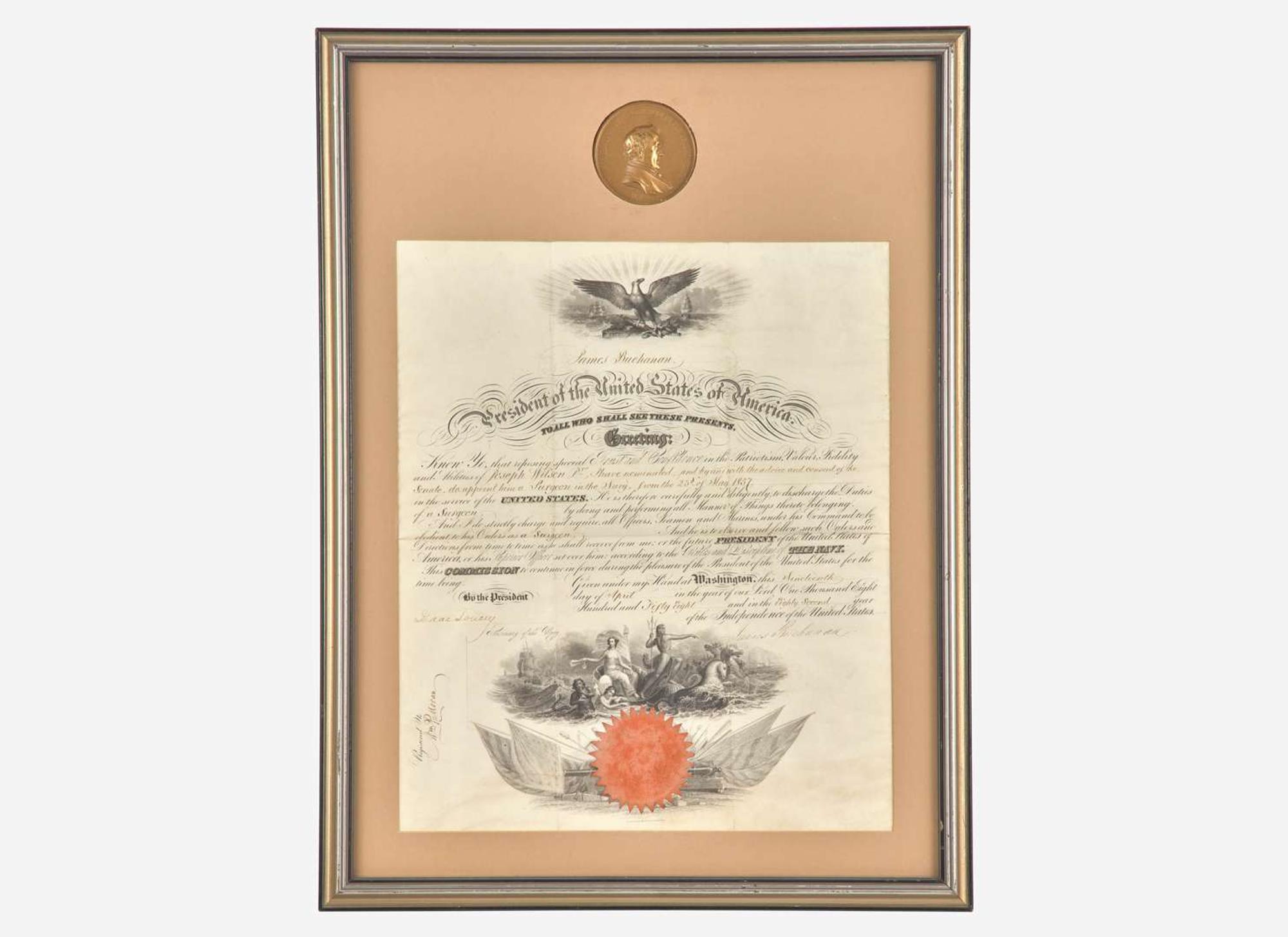 [Presidential] Buchanan, James: Partially-Printed Document, signed