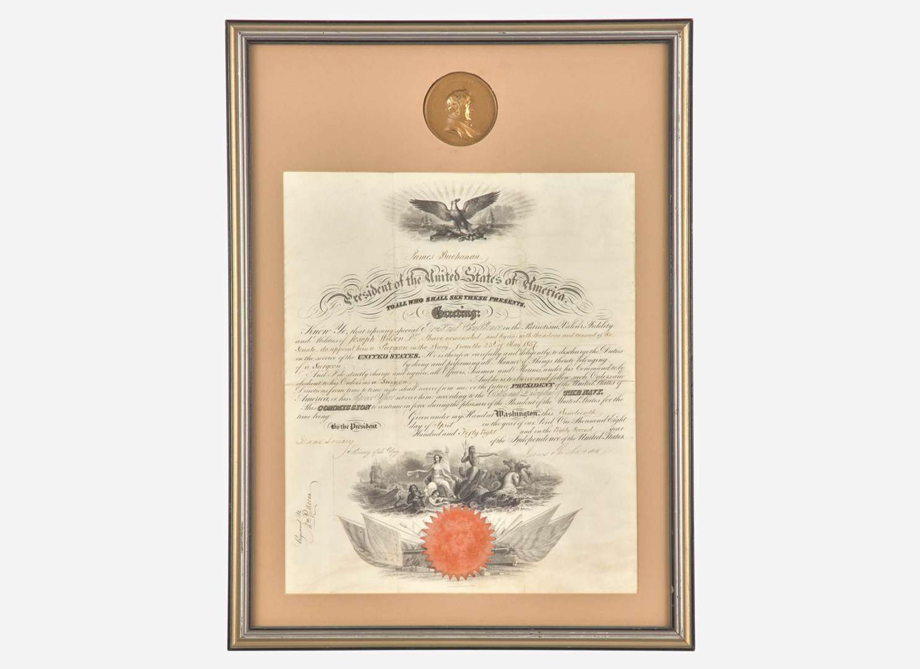 [Presidential] Buchanan, James: Partially-Printed Document, signed