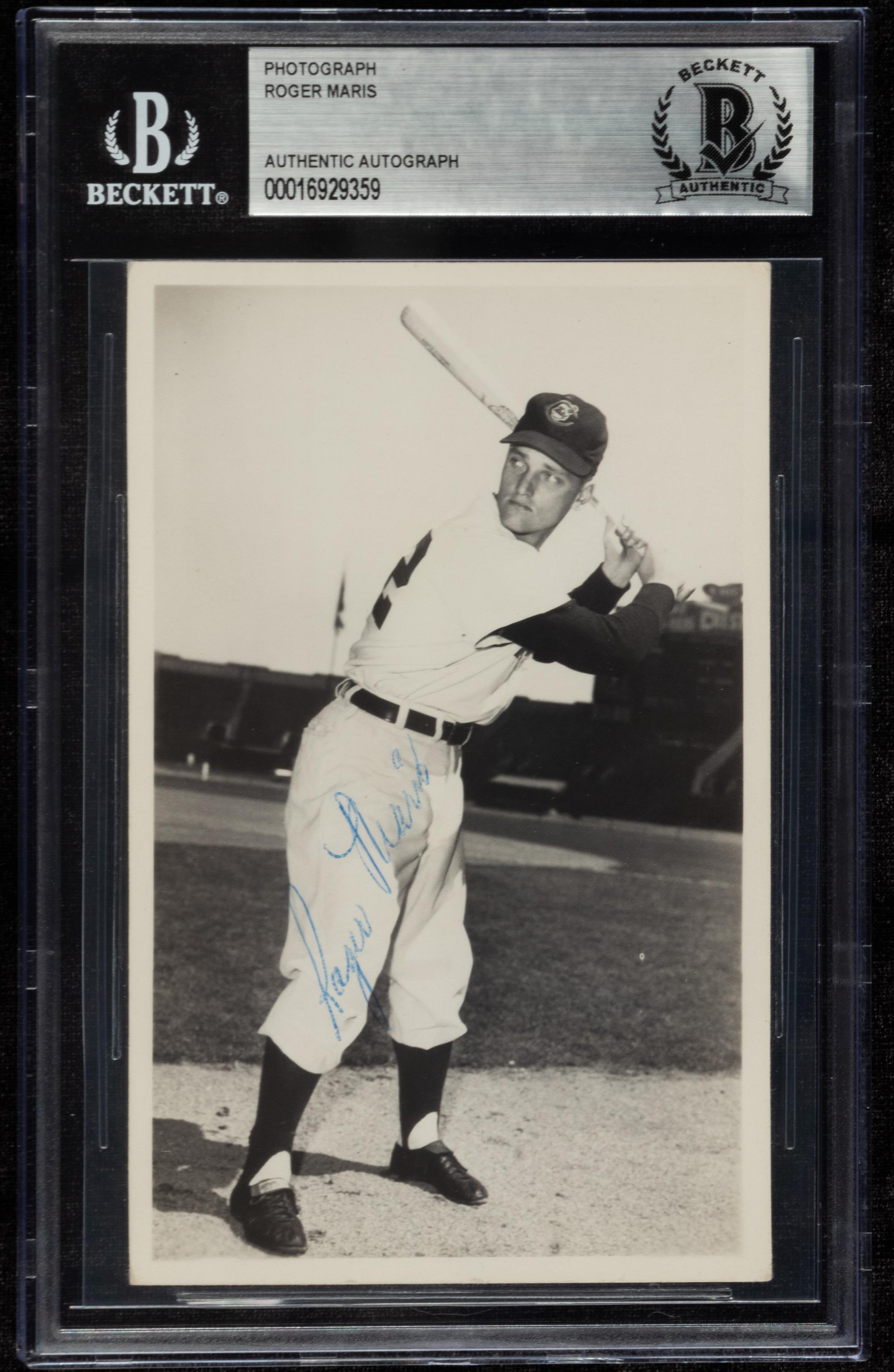 A Roger Maris Rookie Year Signed Autograph Photo (Beckett Authentication Services)