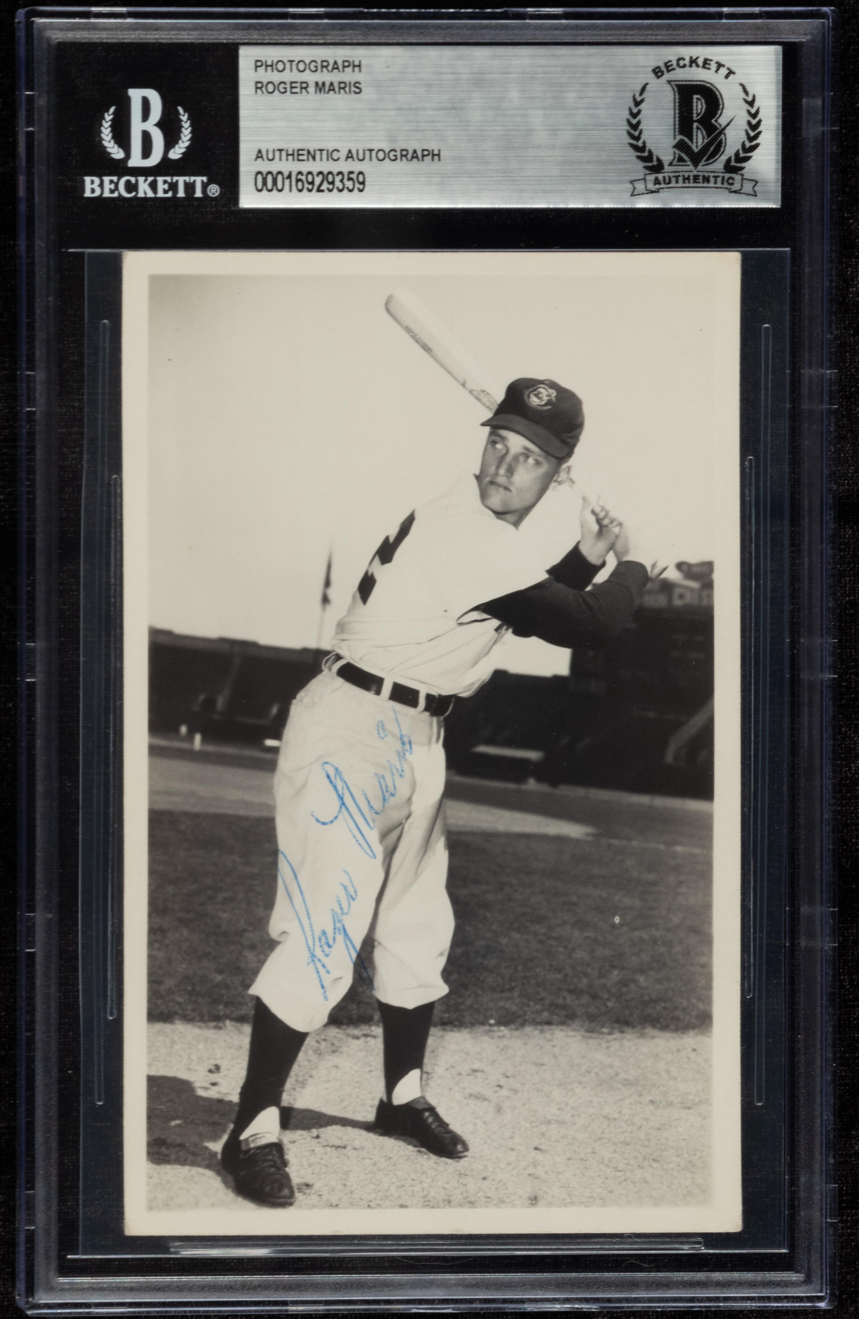 A Roger Maris Rookie Year Signed Autograph Photo (Beckett Authentication Services)