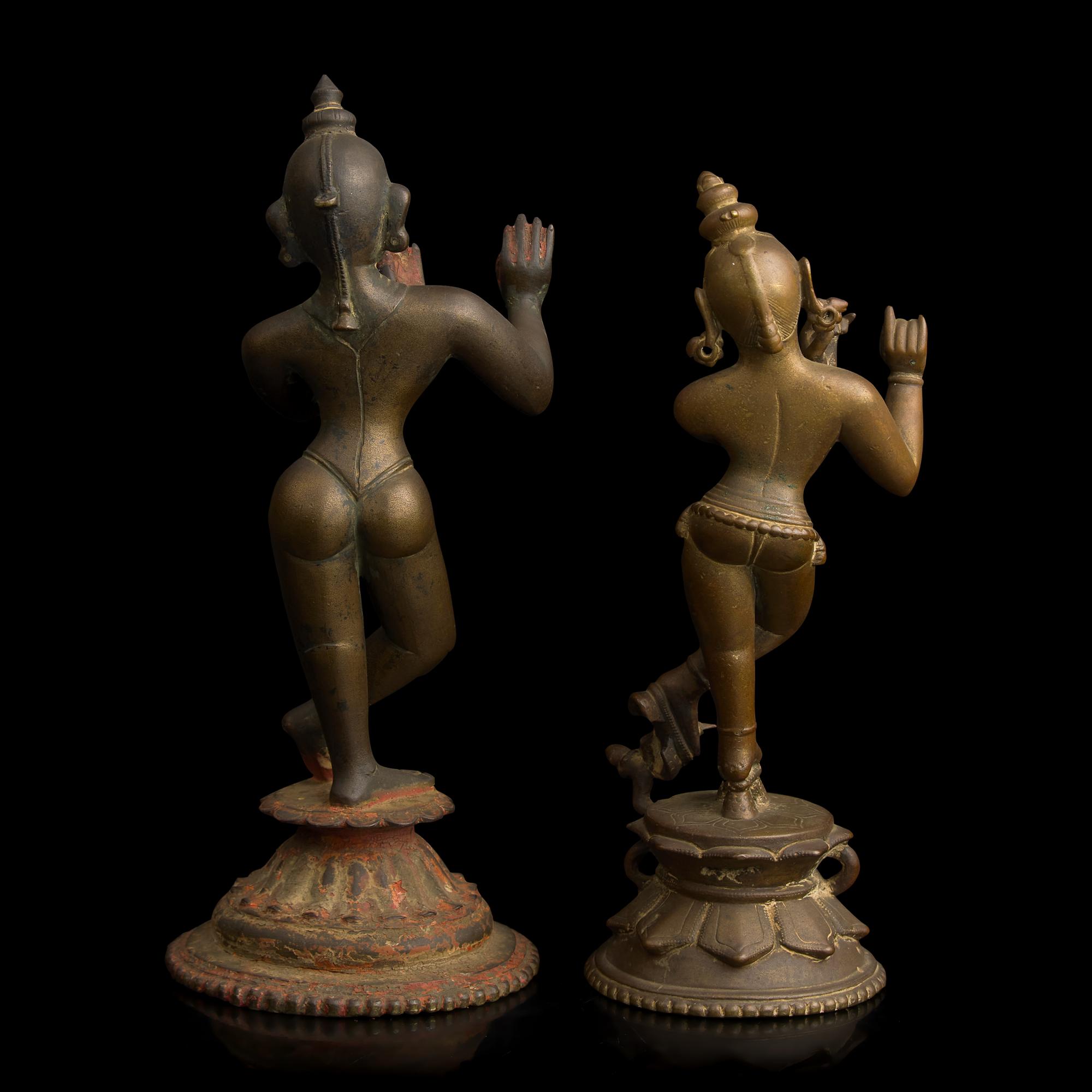Two Indian Brass Alloy Figures of Krishna Venugopala, Orissa or Bengal, 18th/19th Century