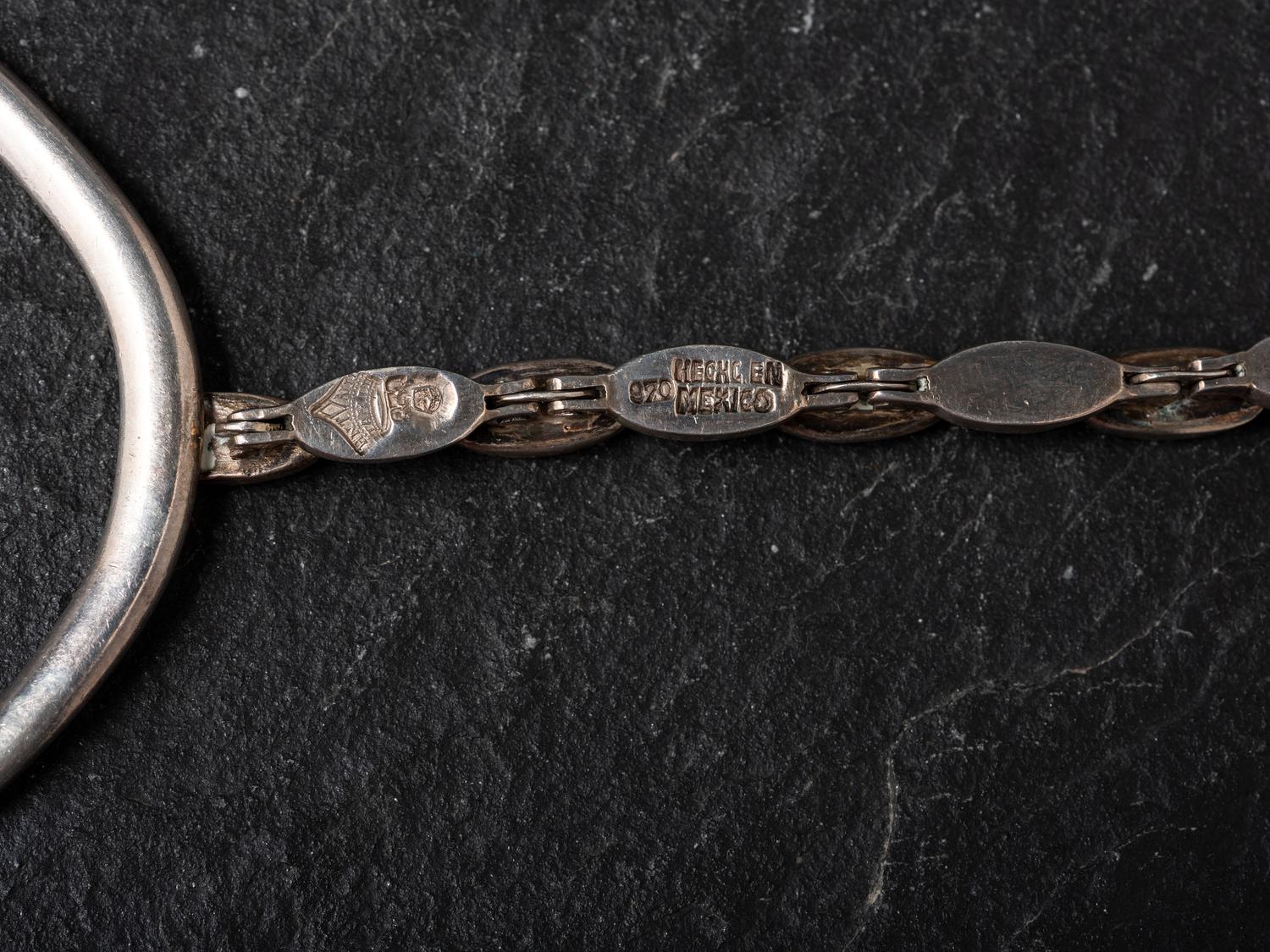 Taxco Silver Necklace, with Inlay