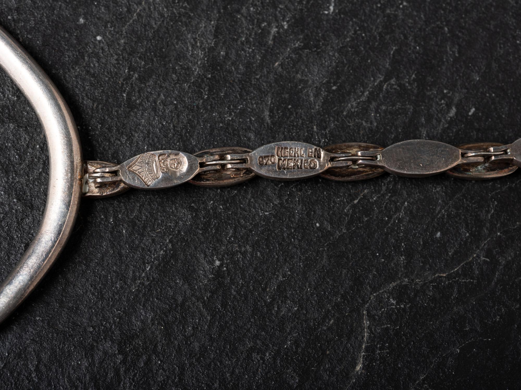 Taxco Silver Necklace, with Inlay