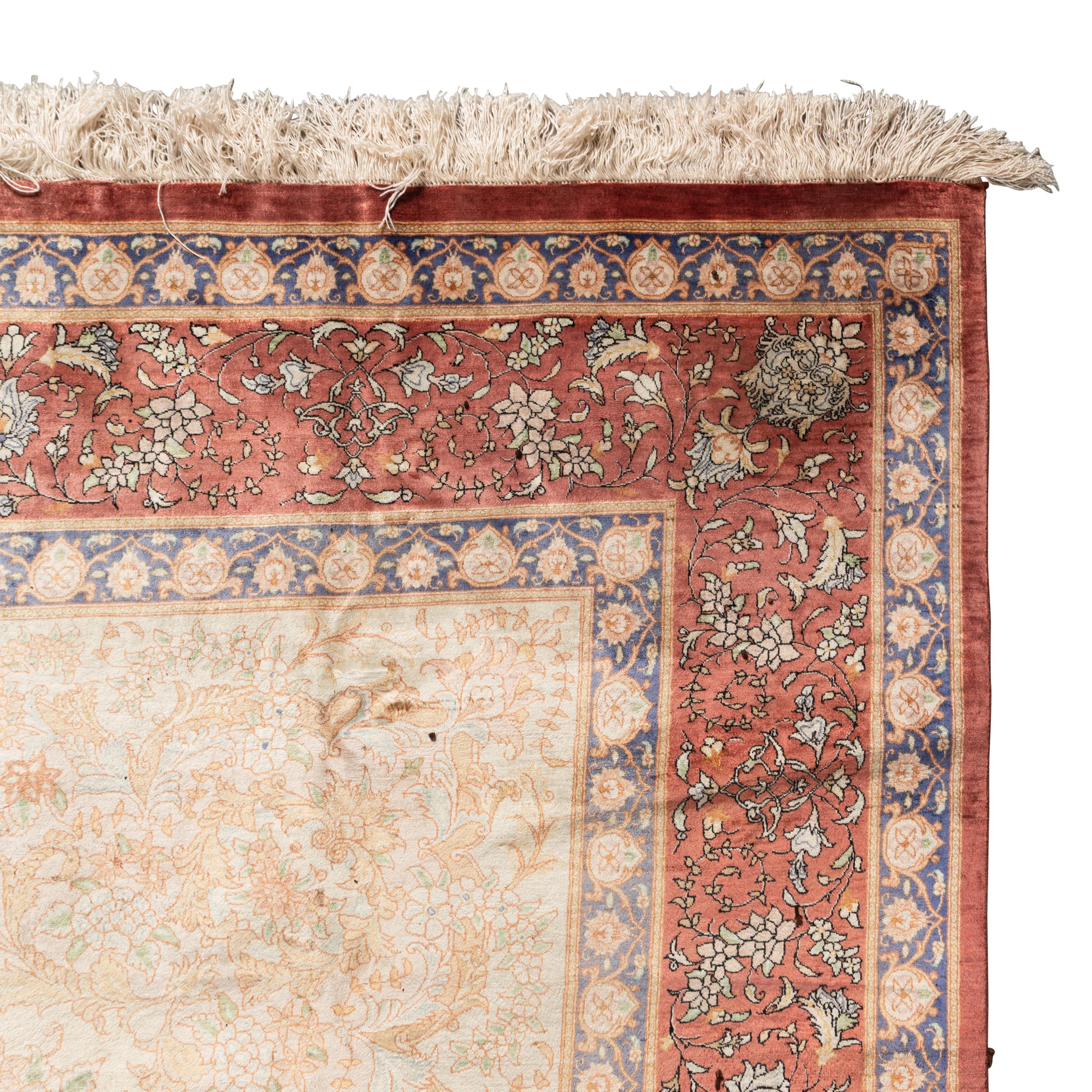 A Qom Silk Rug