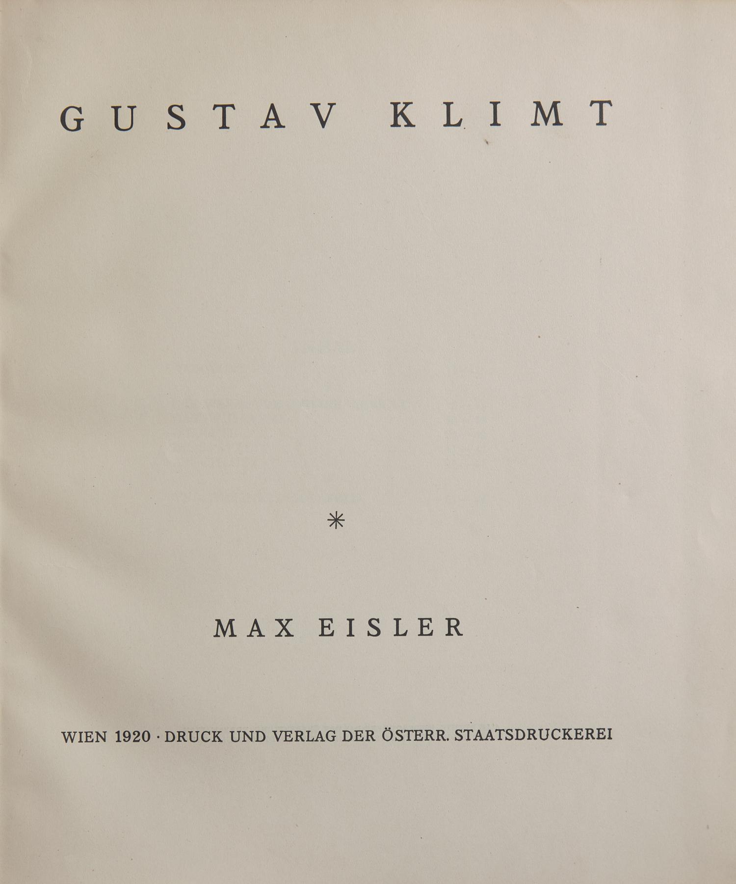 [Art] Eisler, Max. Gustav Klimt