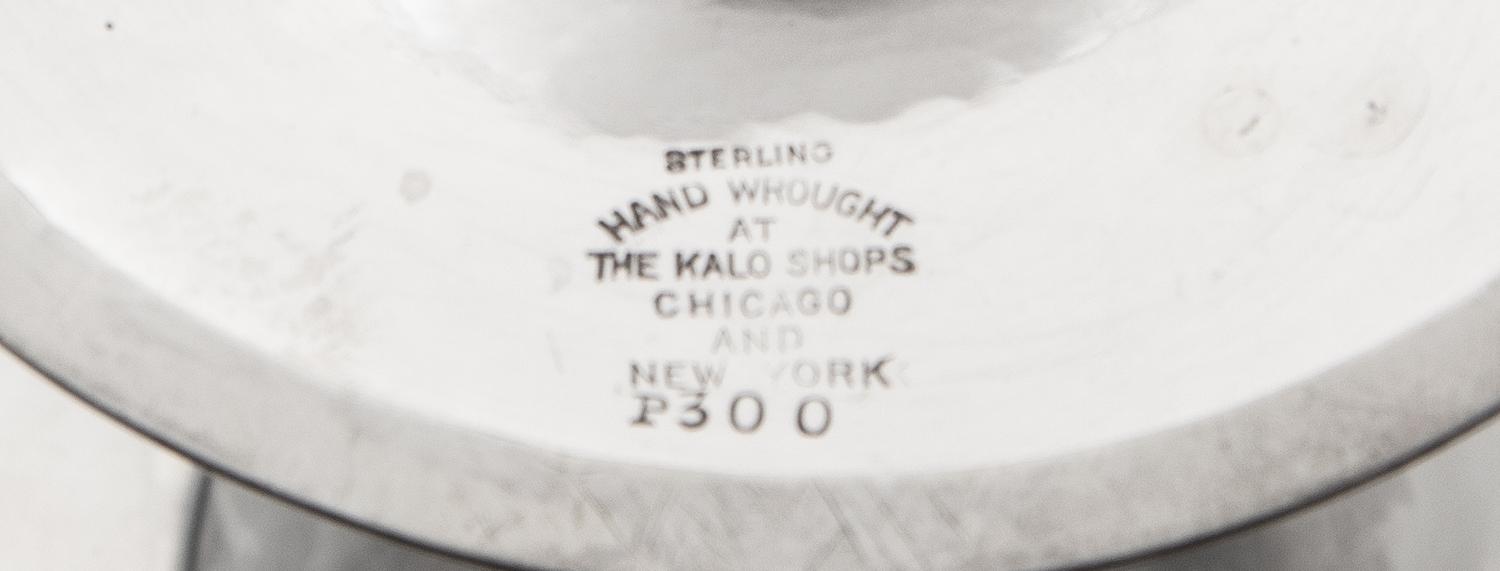 A Pair of American Arts and Crafts Silver Compotes, The Kalo Shop, Chicago, P300 pattern, each having a spot-hammered finish.