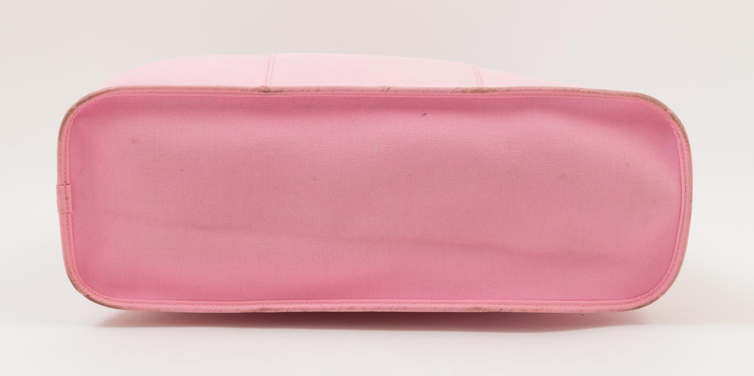 An Hermès Pink Toile Canvas Cabag Tote, 15.5" x 9.25" x 5.75"; Handle drop: 5".