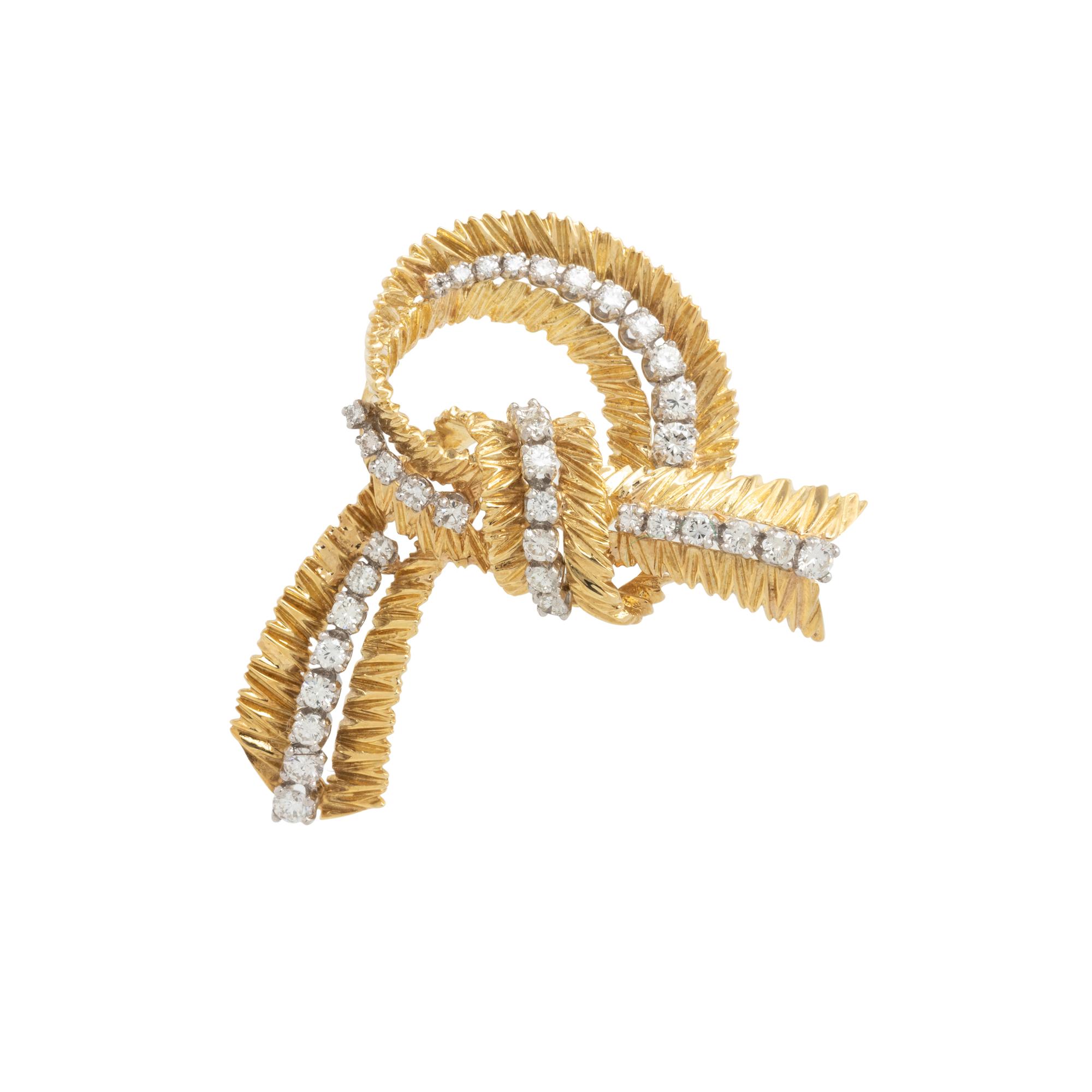 MARIANNE OSTIER, YELLOW GOLD AND DIAMOND BROOCH