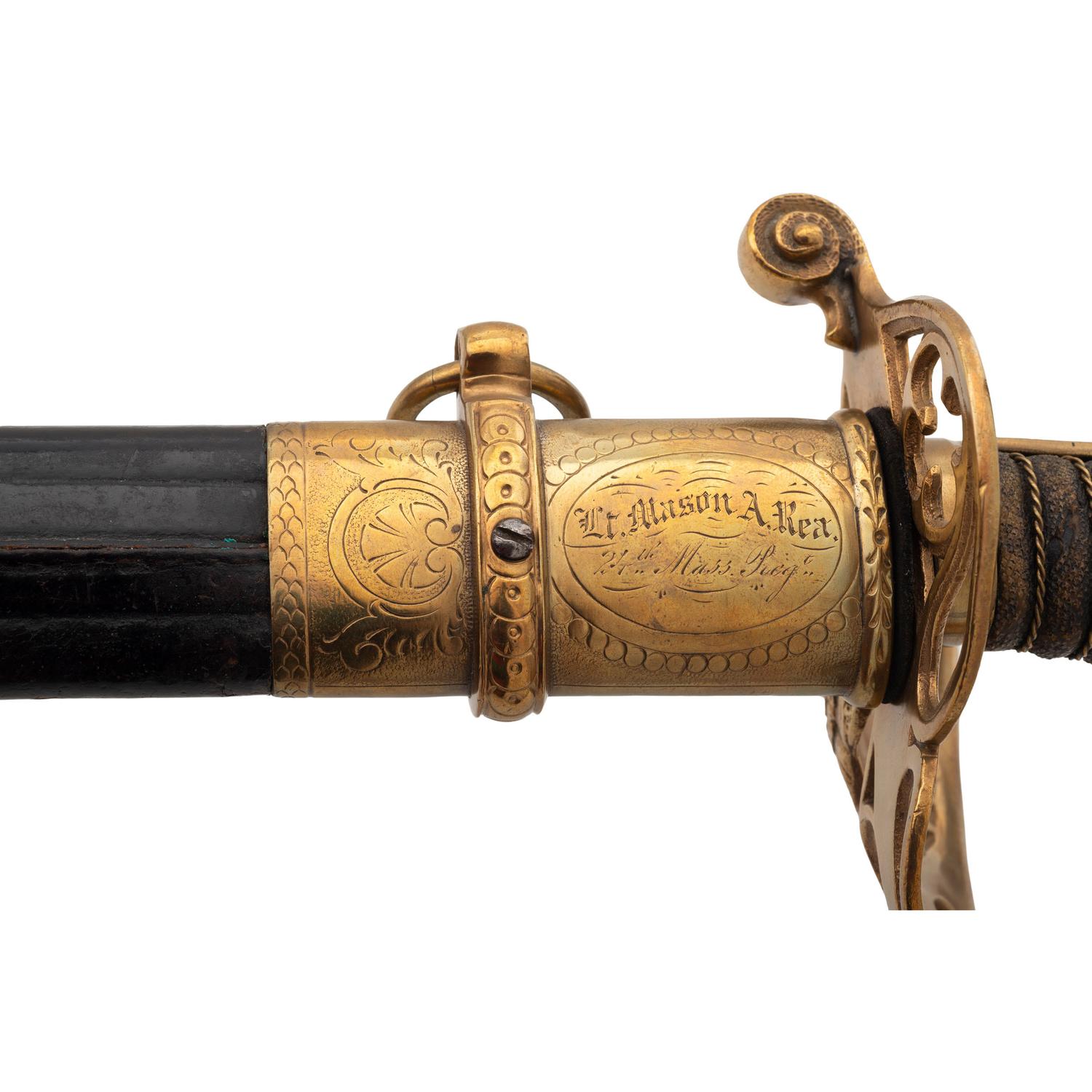Combination French Hilt Schuyler, Hartley & Graham Officer's Sword Inscribed to Lt. Mason Rea 24th Mass. Infantry - KIA at Drewy's Bluff
