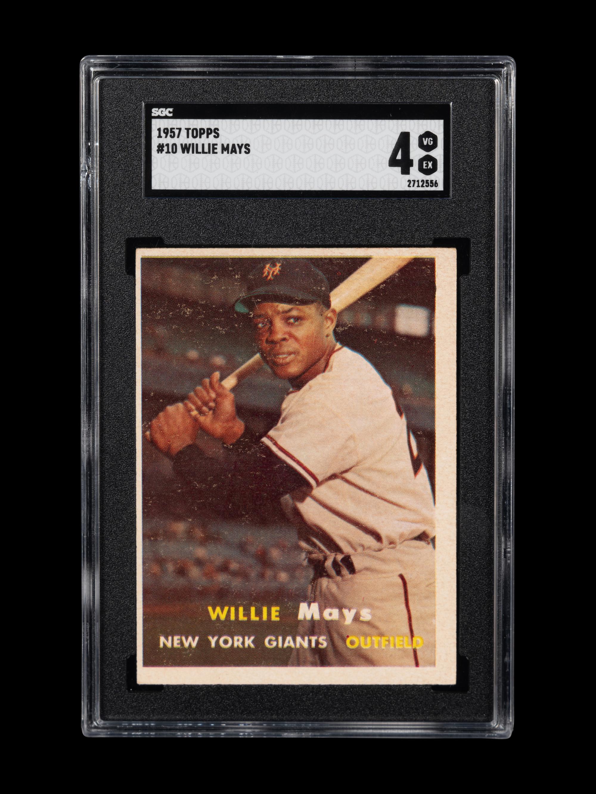 A 1957 Topps Willie Mays Baseball Card No. 10 (SGC 4 VG-EX)