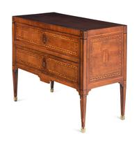 An Italian Marquetry Two-Drawer Commode