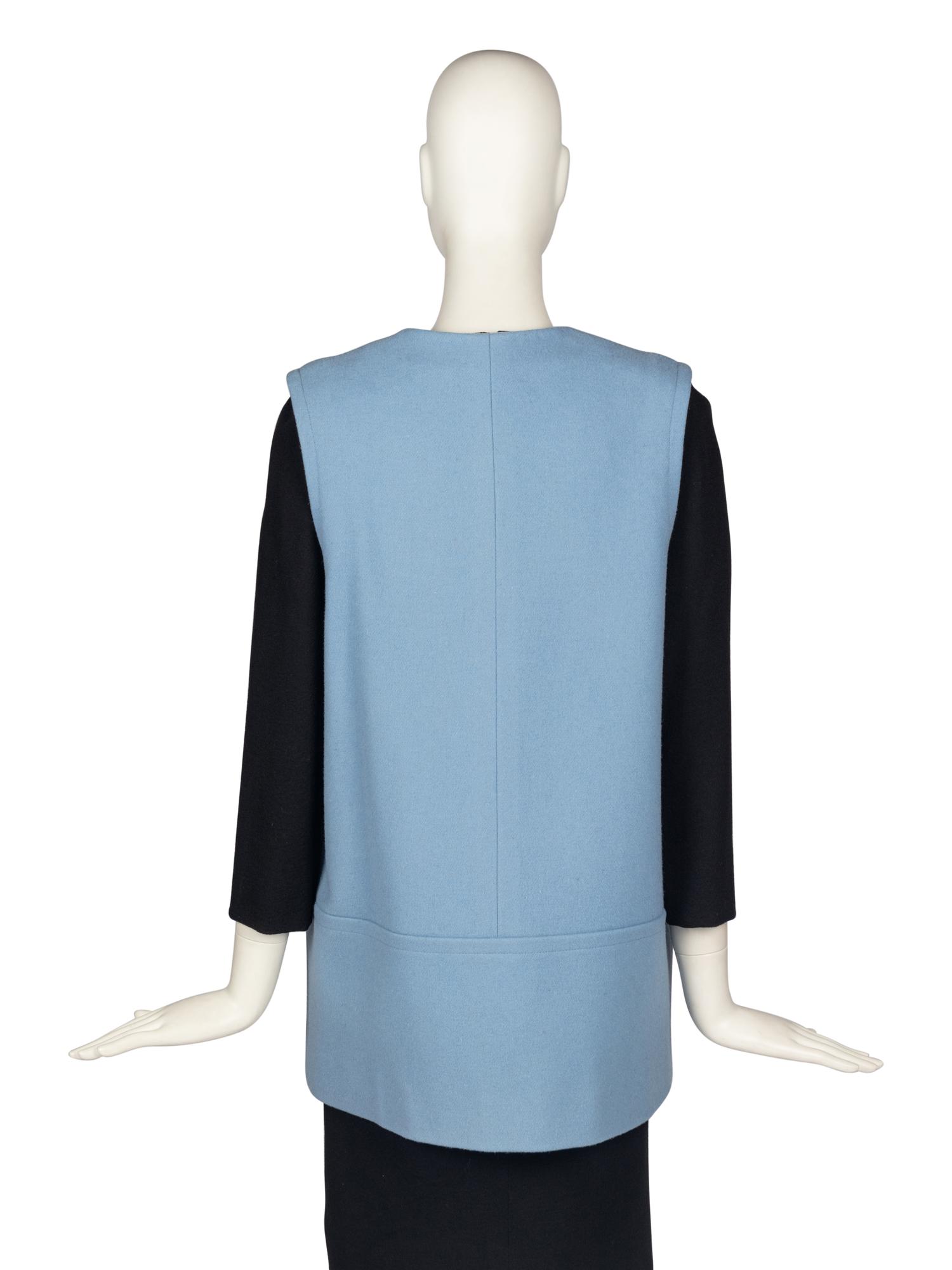 Pierre Cardin Blue Felted Wool Vest