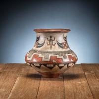 San Ildefonso Polychrome Pottery Olla, with Lizards