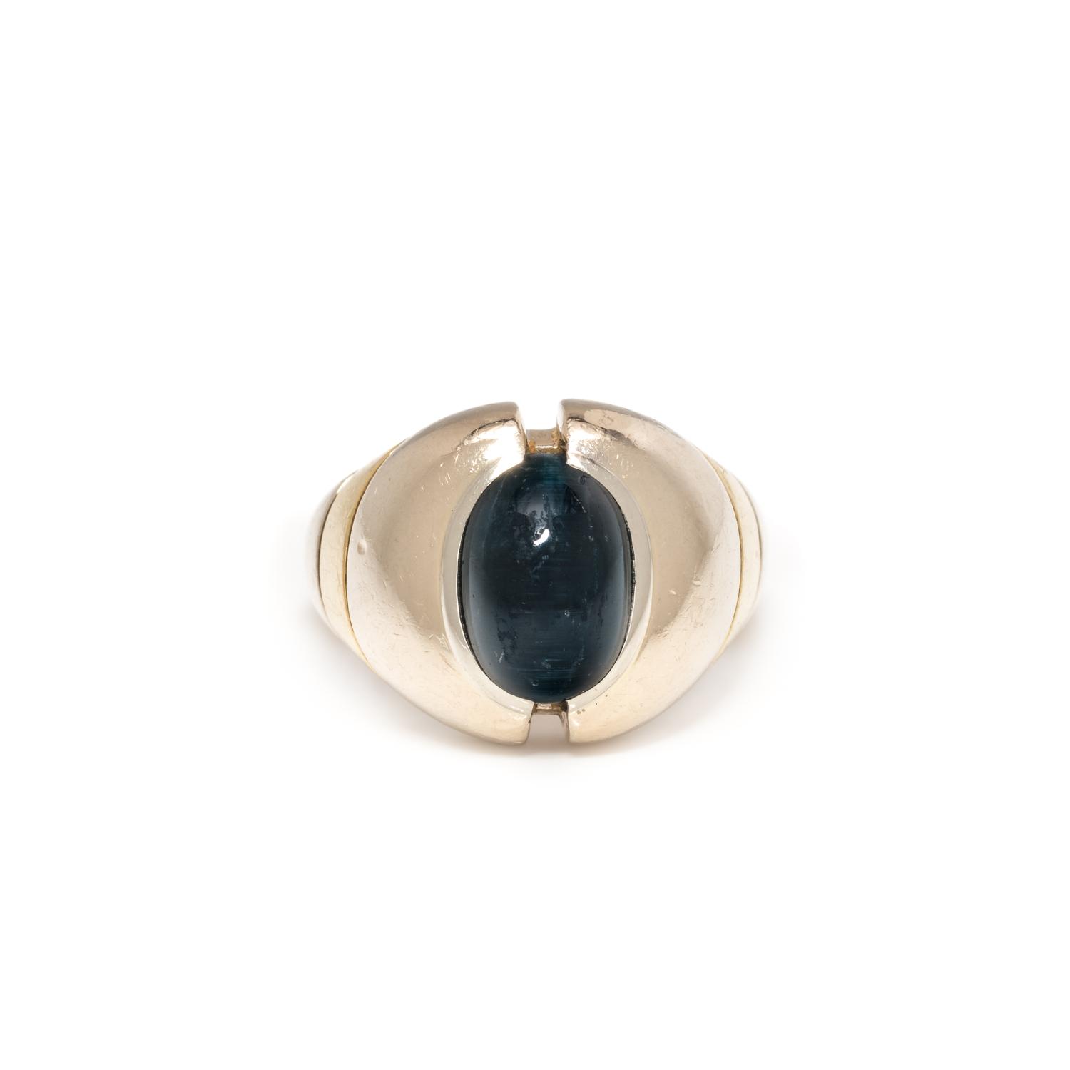 BICOLOR GOLD AND CAT'S EYE TOURMALINE RING