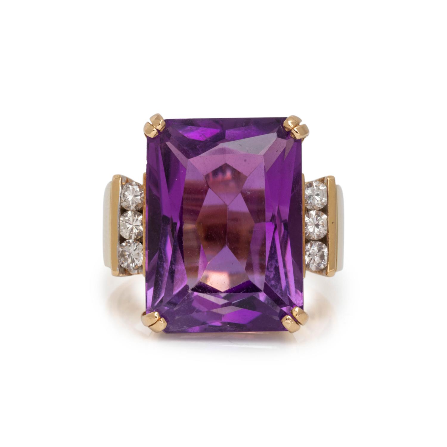 AMETHYST AND DIAMOND RING