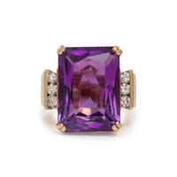 AMETHYST AND DIAMOND RING