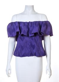 A Sant'Angelo Purple Silk Pleated Blouse, No size.