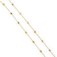 Hubert, Diamond, Colored Diamond, and Yellow Gold Station Necklace