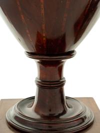 A Pair of English Mahogany and Satinwood Cutlery Urns