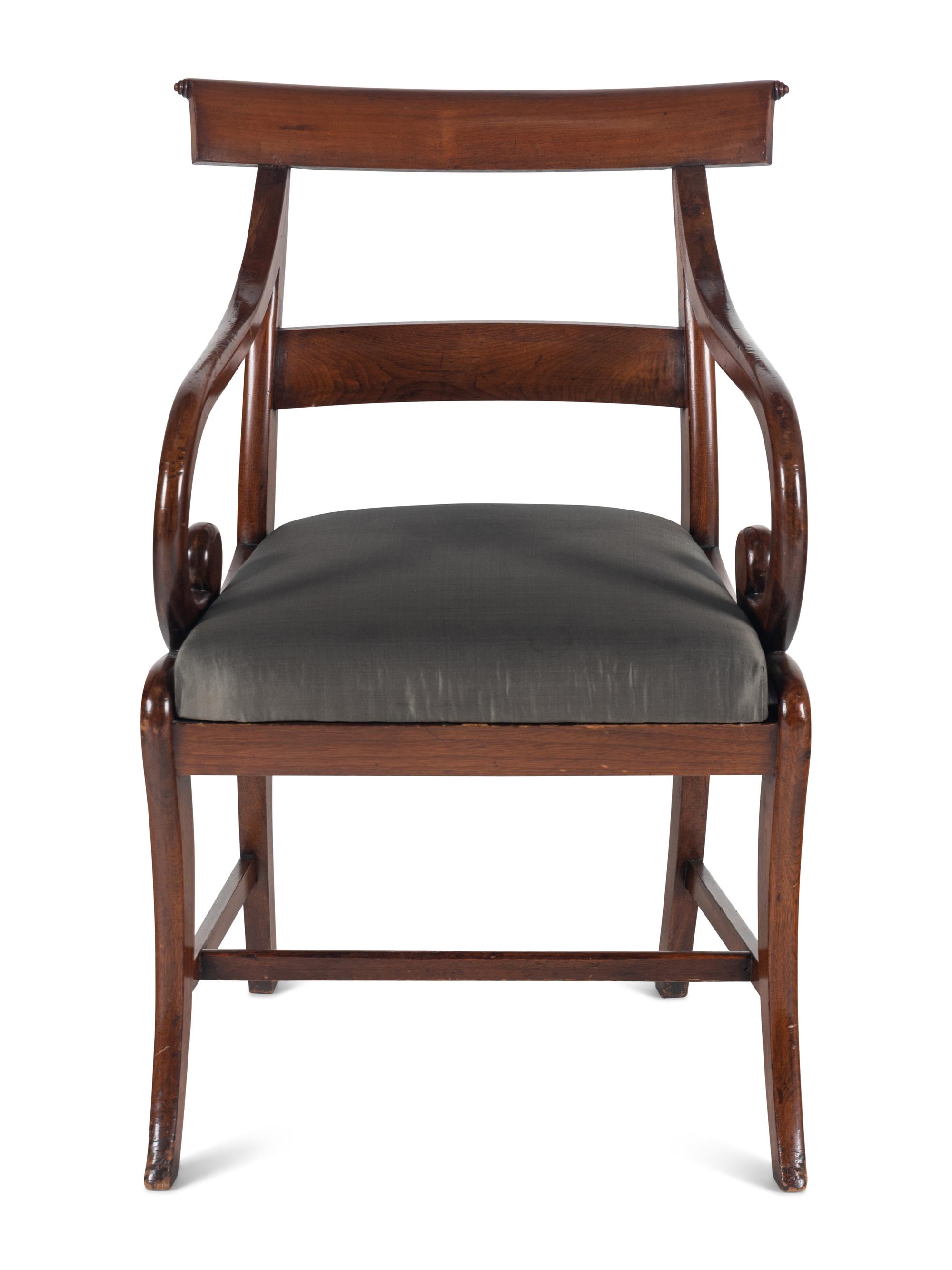 A Regency Style Mahogany Armchair