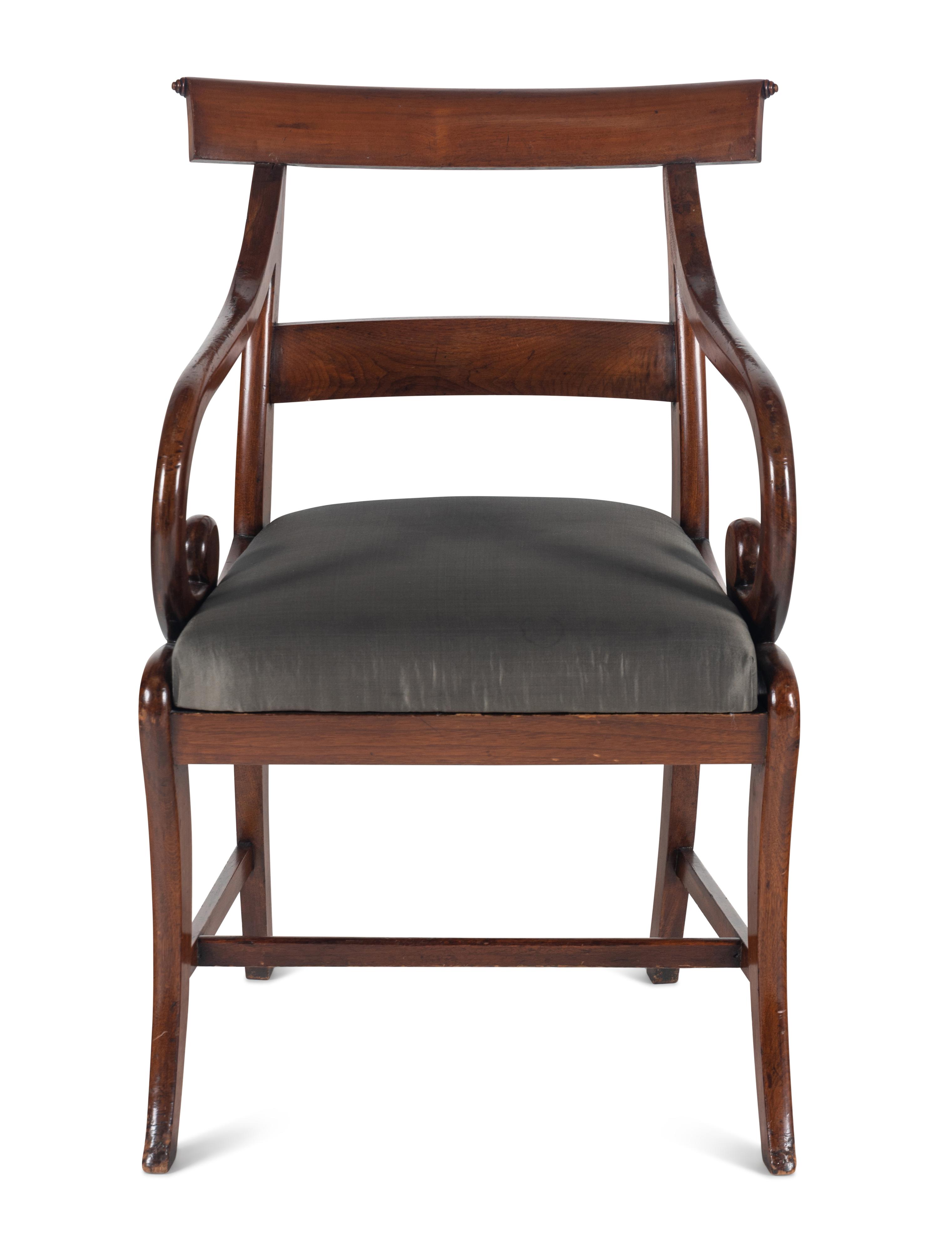 A Regency Style Mahogany Armchair