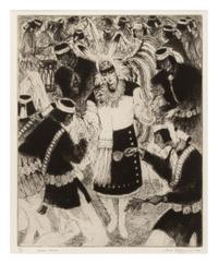 Two Works: Keresan Dancers edition 25/50 and Apaches A-Visiting edition 46/75