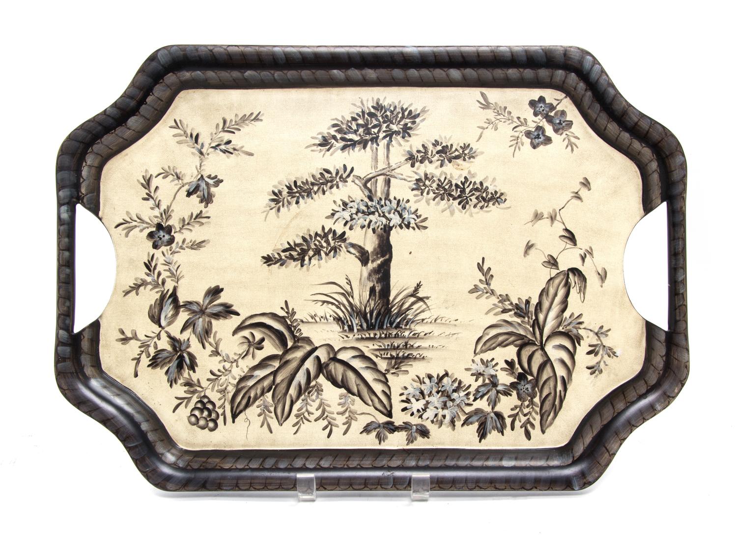 Three Serving Trays Length of largest 23 1/2 inches.