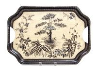 Three Serving Trays Length of largest 23 1/2 inches.