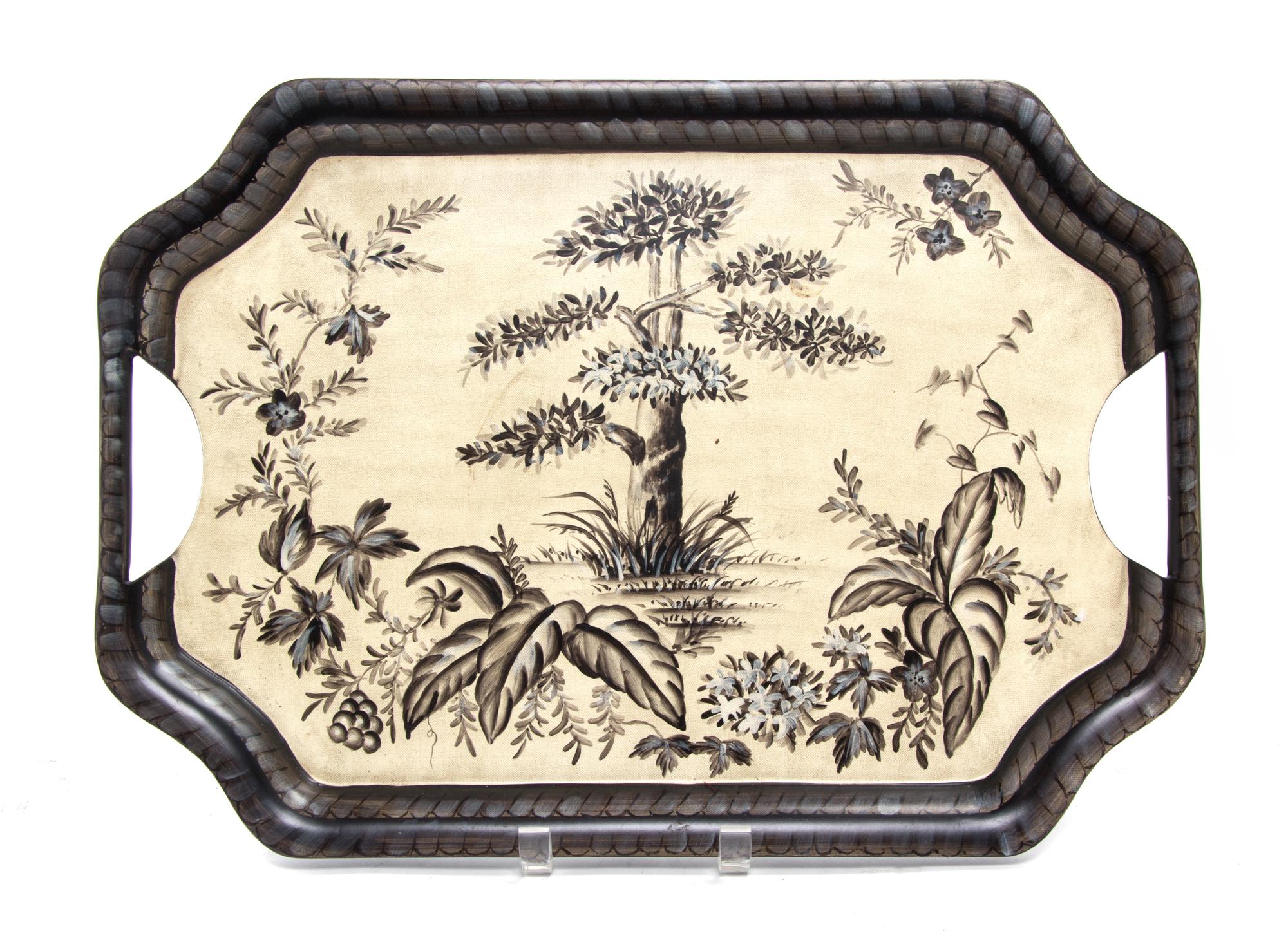 Three Serving Trays Length of largest 23 1/2 inches.